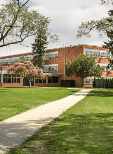 exterior shot of a school
